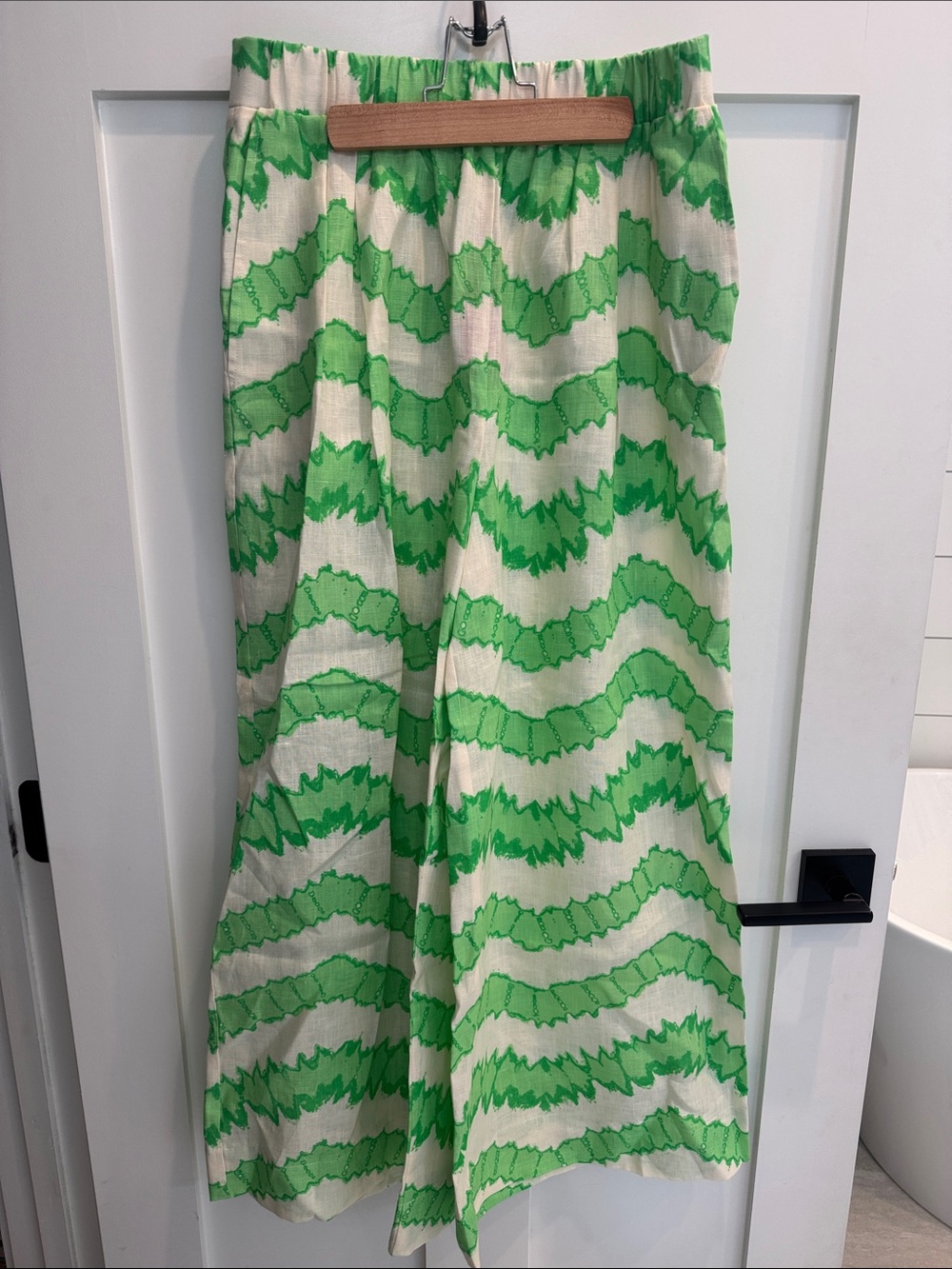 RHODE Safia Wide-Leg Chevron Pants